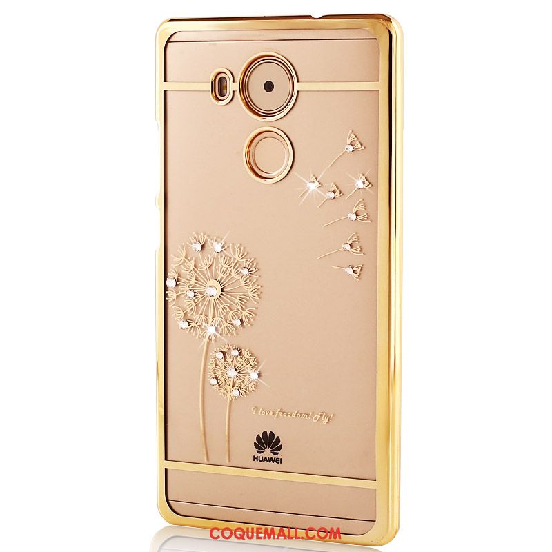 Étui Huawei Mate 8 Transparent Or Strass, Coque Huawei Mate 8 Protection Téléphone Portable