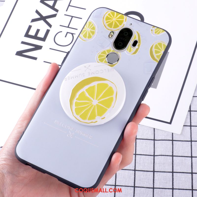 Étui Huawei Mate 9 Frais Incassable Silicone, Coque Huawei Mate 9 Citron Jaune