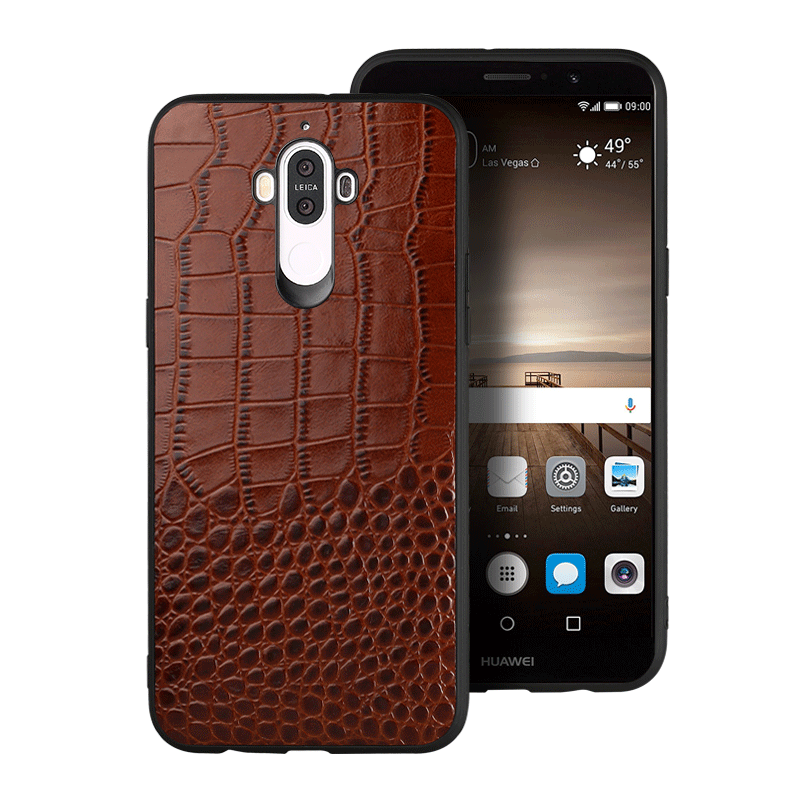 Étui Huawei Mate 9 Membrane Protection Vintage, Coque Huawei Mate 9 Téléphone Portable Support Braun