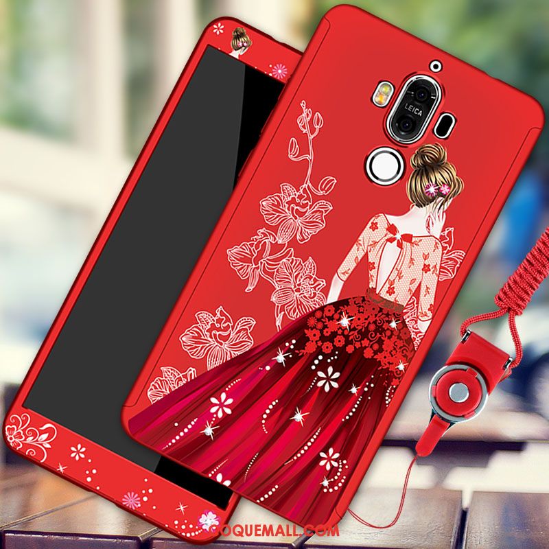 Étui Huawei Mate 9 Ornements Suspendus Net Rouge Tendance, Coque Huawei Mate 9 Tout Compris Incassable