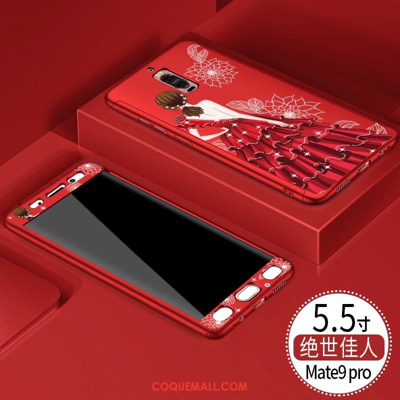 Étui Huawei Mate 9 Pro Incassable Rouge Tendance, Coque Huawei Mate 9 Pro Ornements Suspendus Tout Compris