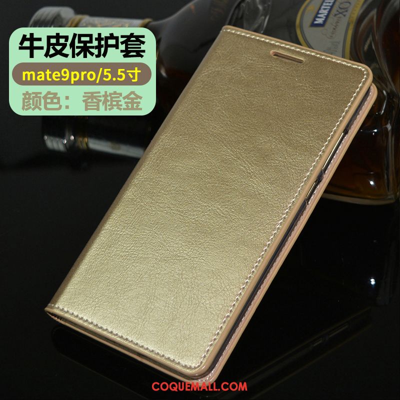 Étui Huawei Mate 9 Pro Or Téléphone Portable Étui En Cuir, Coque Huawei Mate 9 Pro Fluide Doux Incassable