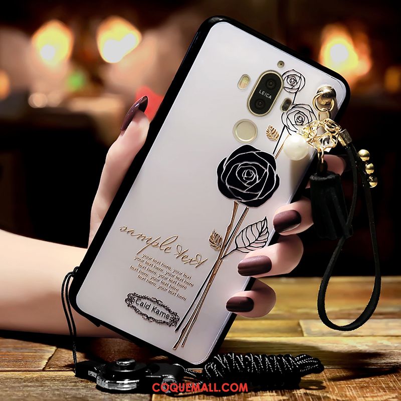 Étui Huawei Mate 9 Tendance Blanc Personnalité, Coque Huawei Mate 9 Fluide Doux Noir