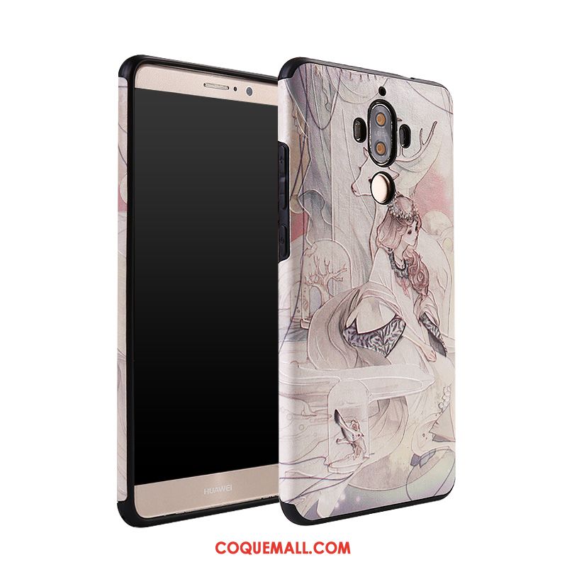 Étui Huawei Mate 9 Tout Compris Gaufrage Gris, Coque Huawei Mate 9 Téléphone Portable