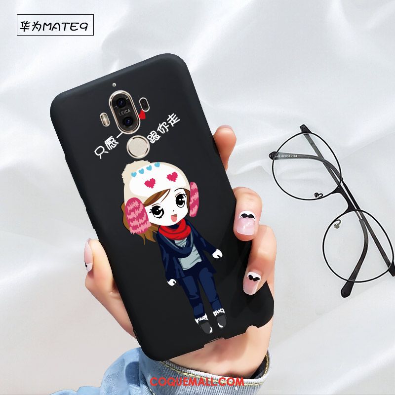 Étui Huawei Mate 9 Téléphone Portable Dessin Animé Incassable, Coque Huawei Mate 9 Protection Noir