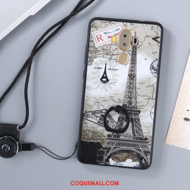 Étui Huawei Mate 9 Téléphone Portable Gris Cou Suspendu, Coque Huawei Mate 9 Support Ornements Suspendus