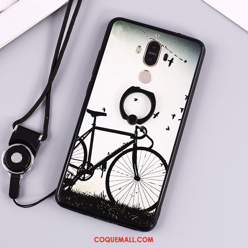 Étui Huawei Mate 9 Téléphone Portable Peinture Protection, Coque Huawei Mate 9 Ornements Suspendus Noir