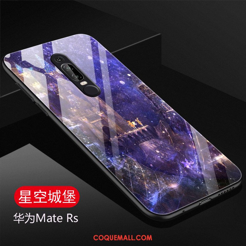 Étui Huawei Mate Rs Protection Violet Téléphone Portable, Coque Huawei Mate Rs Dessin Animé Verre