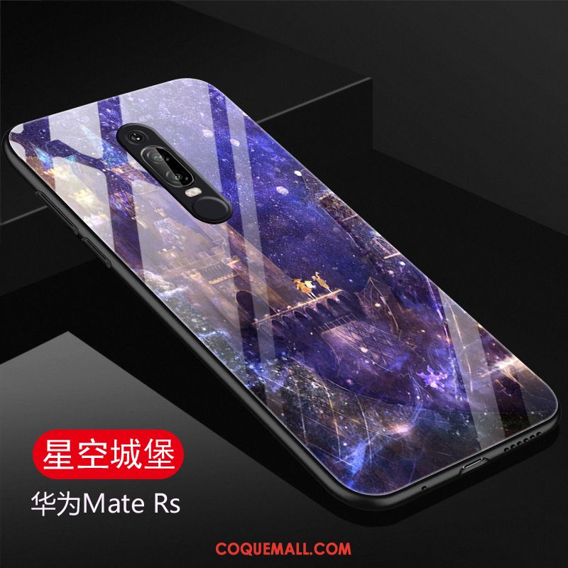 Étui Huawei Mate Rs Téléphone Portable Dessin Animé Violet, Coque Huawei Mate Rs Verre Protection