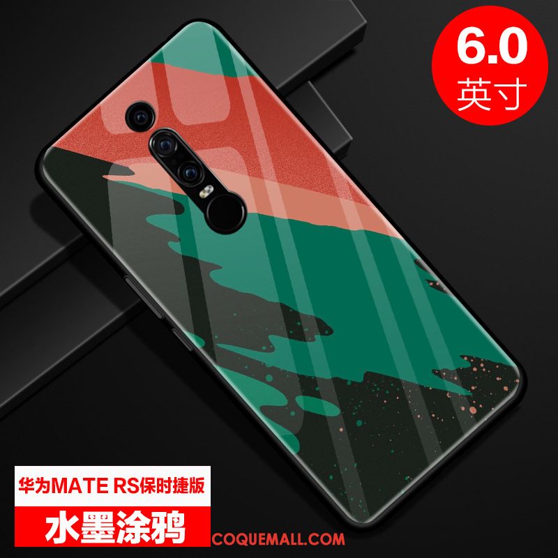 Étui Huawei Mate Rs Verre Téléphone Portable Dessin Animé, Coque Huawei Mate Rs Incassable Vert