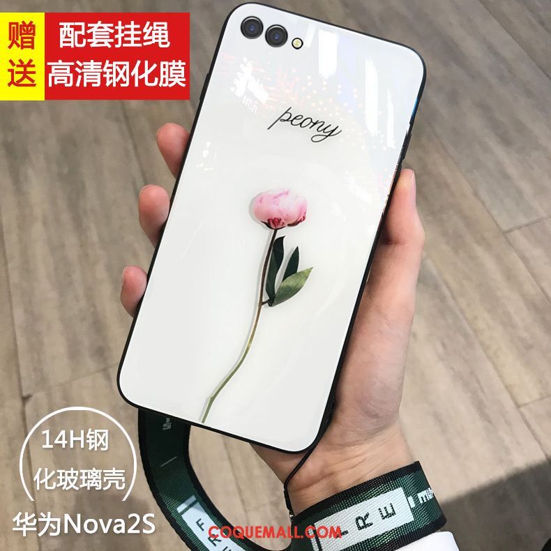 Étui Huawei Nova 2s Net Rouge Personnalité Jeunesse, Coque Huawei Nova 2s Téléphone Portable Verre