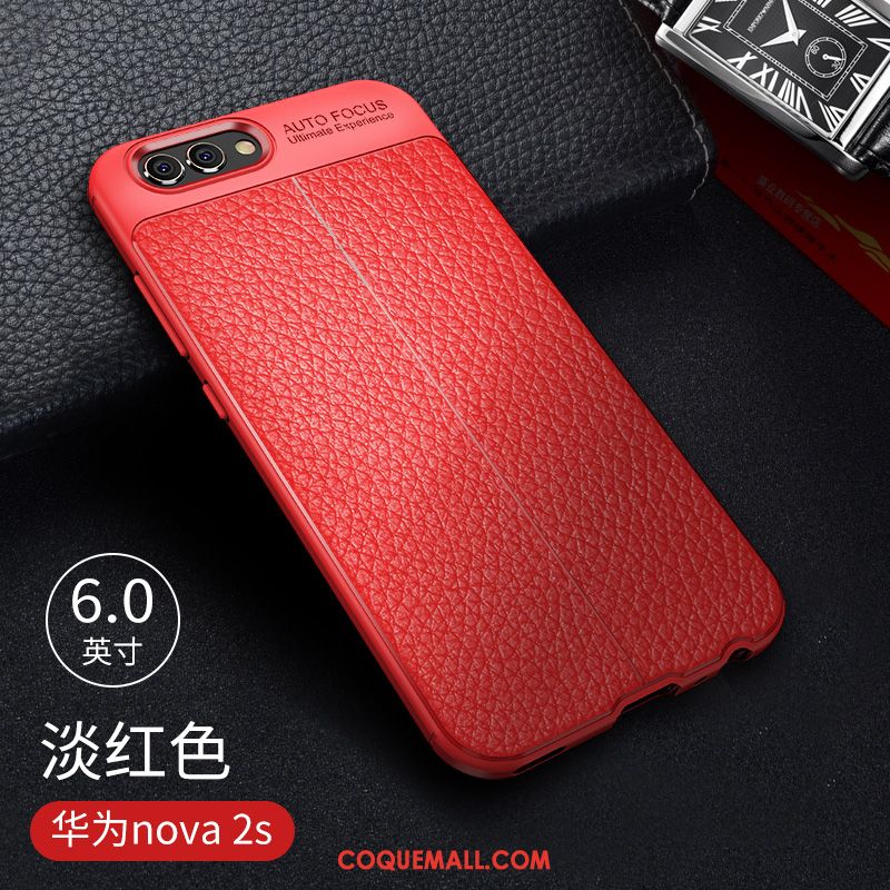 Étui Huawei Nova 2s Rouge Foncé Créatif, Coque Huawei Nova 2s Protection Téléphone Portable