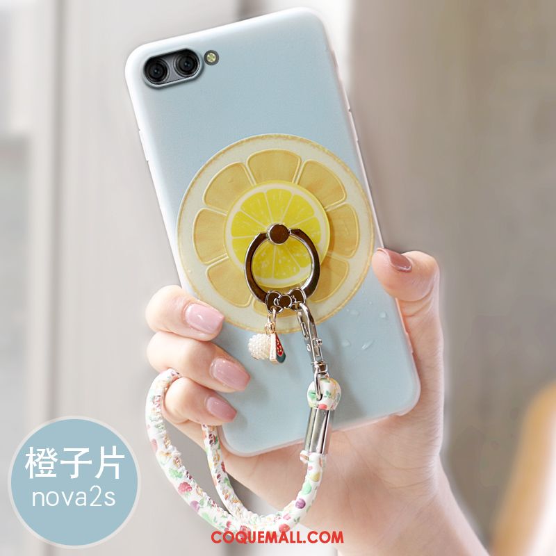 Étui Huawei Nova 2s Silicone Bleu Tendance, Coque Huawei Nova 2s Téléphone Portable Frais