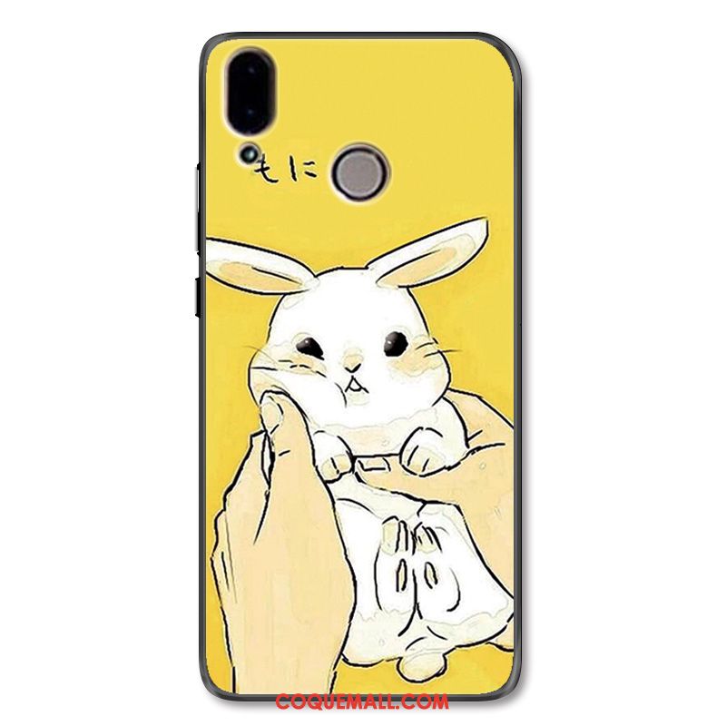 Étui Huawei Nova 3 Ornements Suspendus Charmant Lapin, Coque Huawei Nova 3 Jaune Silicone