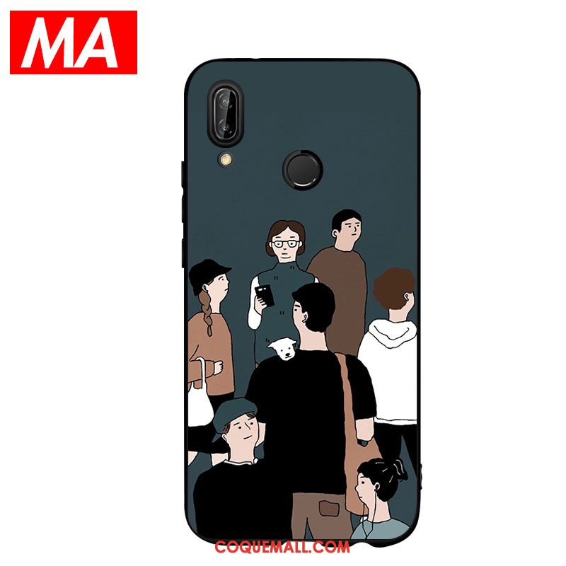 Étui Huawei Nova 3 Protection Bleu Fluide Doux, Coque Huawei Nova 3 Téléphone Portable Dessin Animé