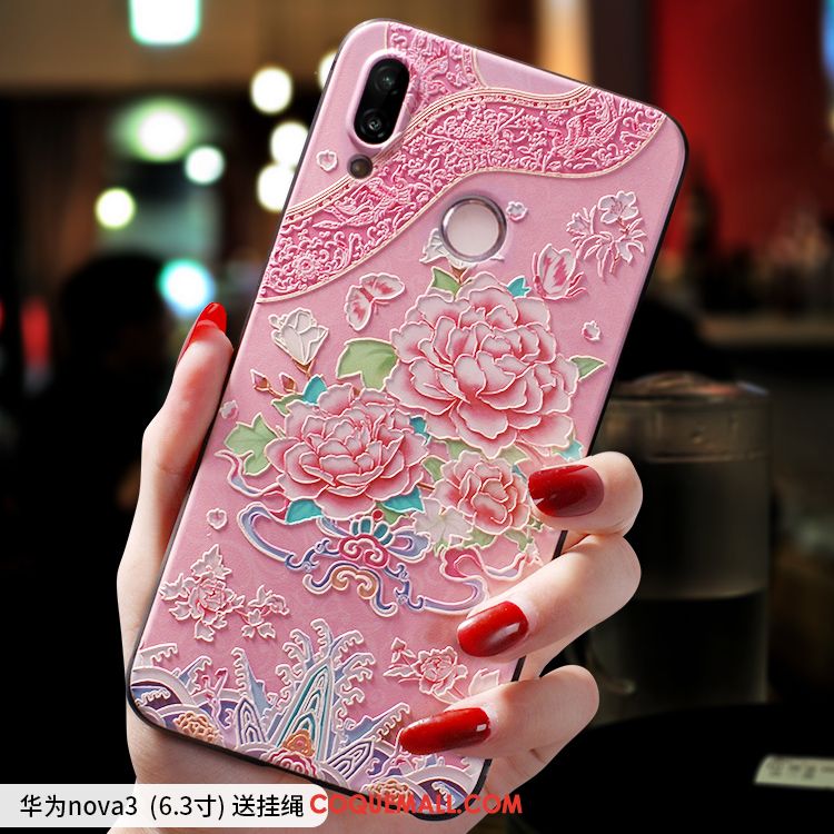 Étui Huawei Nova 3 Très Mince Ornements Suspendus Incassable, Coque Huawei Nova 3 Créatif Silicone