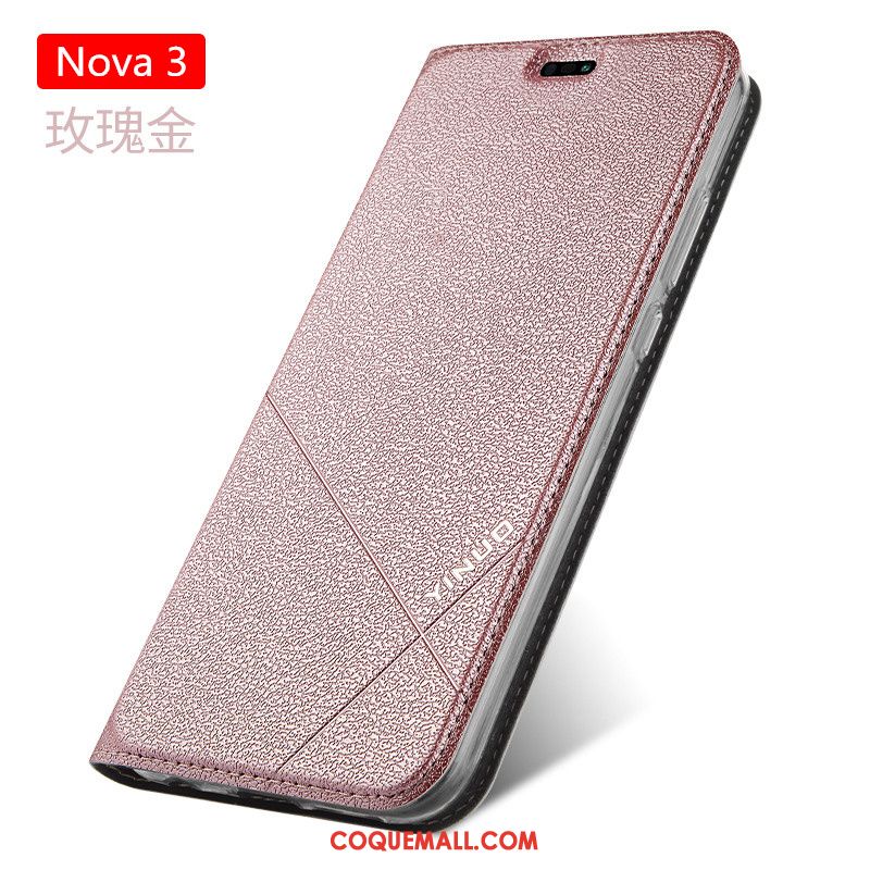 Étui Huawei Nova 3 Étui En Cuir Protection Clamshell, Coque Huawei Nova 3 Incassable Silicone