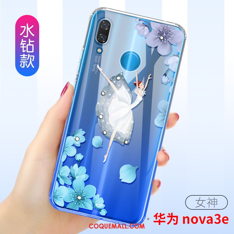 Étui Huawei Nova 3e Nouveau Silicone Très Mince, Coque Huawei Nova 3e Téléphone Portable Tout Compris