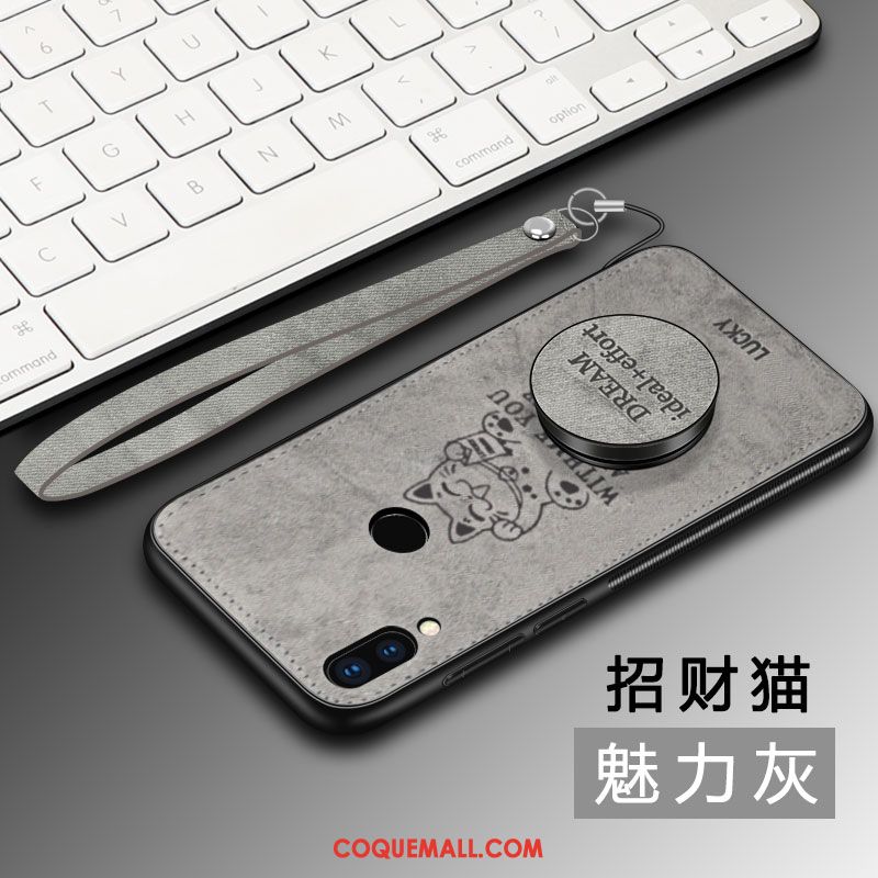 Étui Huawei Nova 3i Anneau Gris Ornements Suspendus, Coque Huawei Nova 3i Richesse Modèle Fleurie