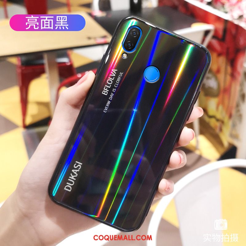 Étui Huawei Nova 3i Noir Incassable Fluide Doux, Coque Huawei Nova 3i Verre Personnalité