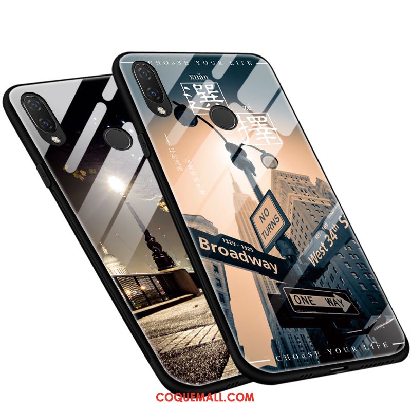 Étui Huawei Nova 3i Silicone Protection Incassable, Coque Huawei Nova 3i Verre Miroir