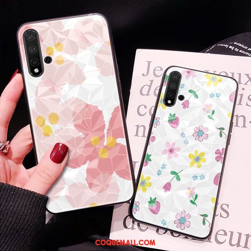 Étui Huawei Nova 5t Téléphone Portable Net Rouge Tout Compris, Coque Huawei Nova 5t Modèle Fleurie Rose