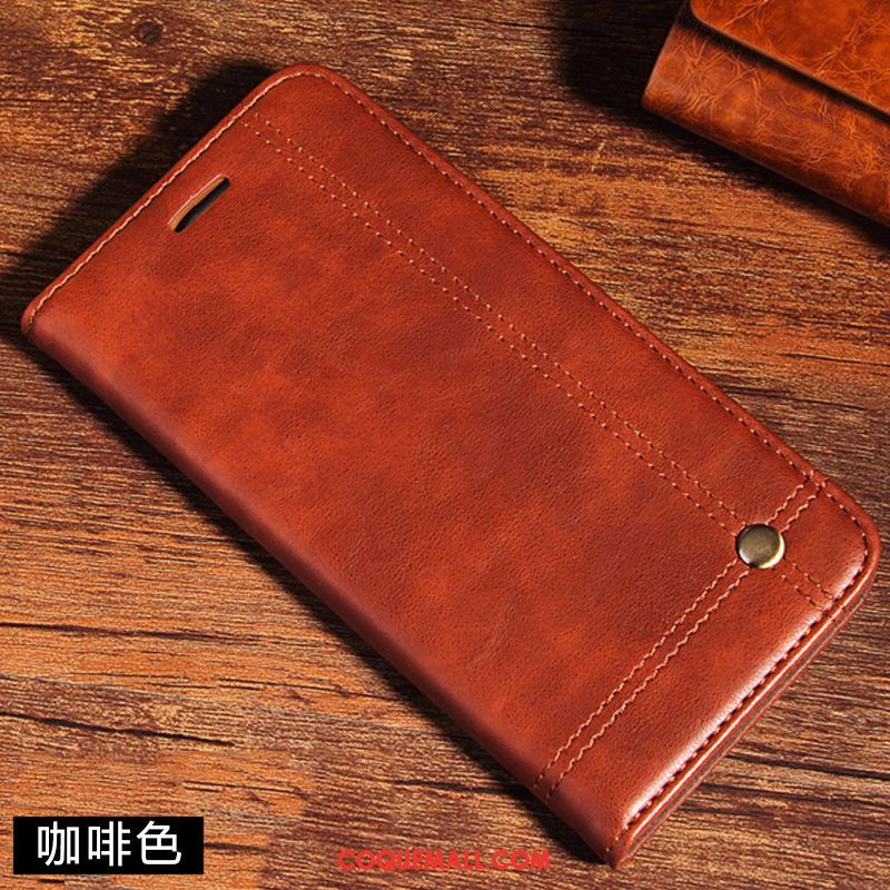 Étui Huawei P Smart 2019 En Cuir Téléphone Portable Membrane, Coque Huawei P Smart 2019 Tempérer Marron