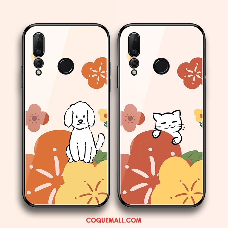 Étui Huawei P Smart+ 2019 Frais Original Verre, Coque Huawei P Smart+ 2019 Art Blanc