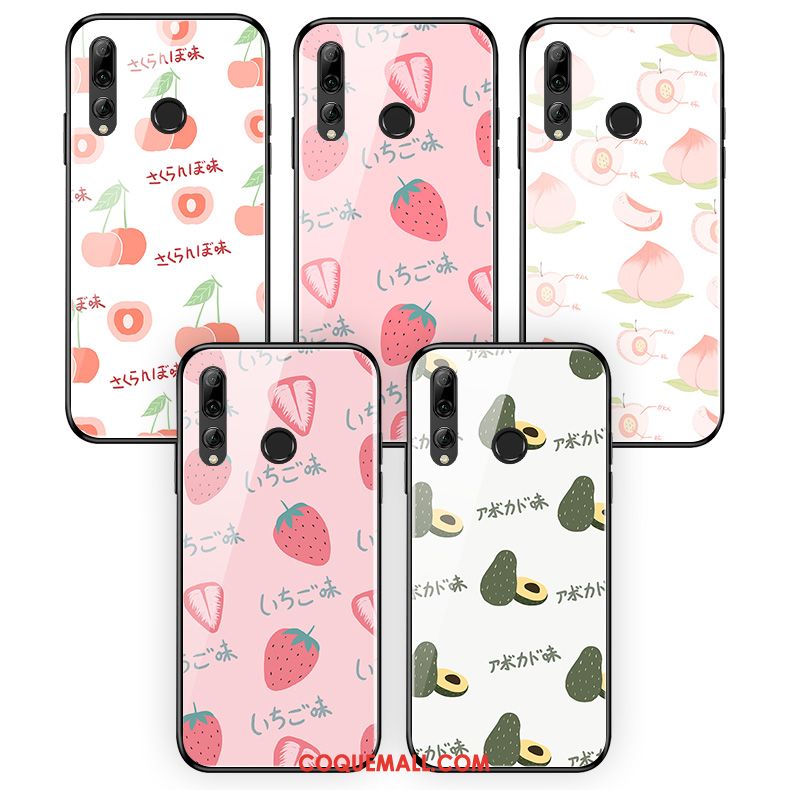 Étui Huawei P Smart+ 2019 Fruit Rose Verre, Coque Huawei P Smart+ 2019 Simple Frais