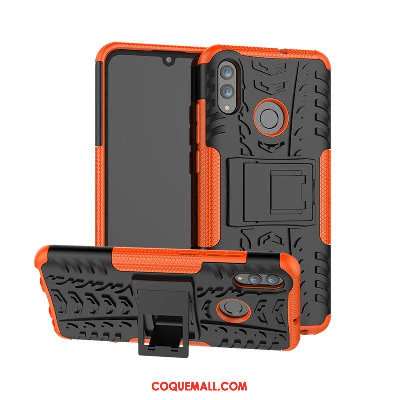 Étui Huawei P Smart 2019 Incassable Support Téléphone Portable, Coque Huawei P Smart 2019 Jeunesse Modèle Fleurie Orange