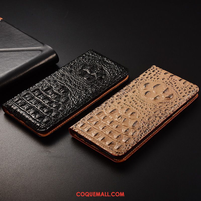 Étui Huawei P Smart+ 2019 Noir Téléphone Portable Crocodile, Coque Huawei P Smart+ 2019 Tout Compris En Cuir