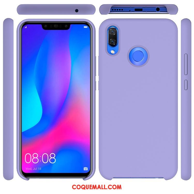 Étui Huawei P Smart 2019 Téléphone Portable Violet Silicone, Coque Huawei P Smart 2019 Jeunesse Couleur Unie