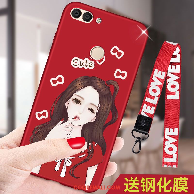 Étui Huawei P Smart Fluide Doux Incassable Rouge, Coque Huawei P Smart Tendance Silicone