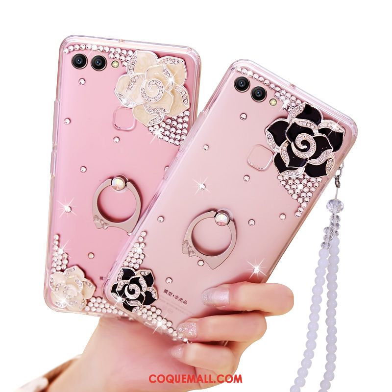 Étui Huawei P Smart Incassable Fluide Doux Transparent, Coque Huawei P Smart Strass Téléphone Portable