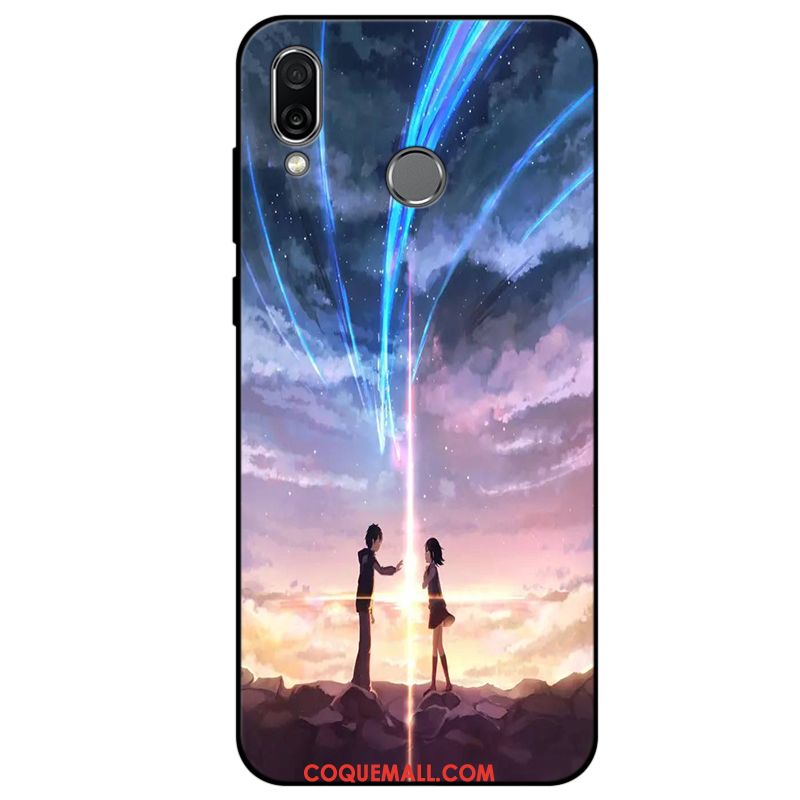 Étui Huawei P Smart+ Incassable Téléphone Portable Bleu Marin, Coque Huawei P Smart+ Fluide Doux Personnalité