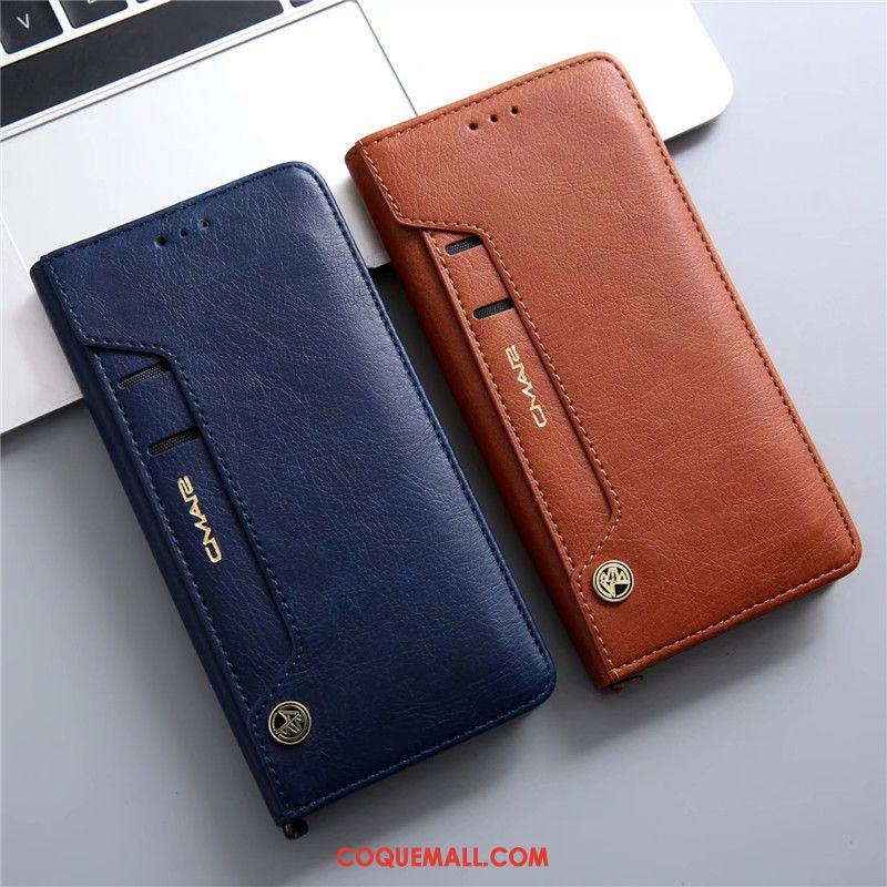 Étui Huawei P Smart+ Protection Sac Carte Étui En Cuir, Coque Huawei P Smart+ Tout Compris Téléphone Portable Braun