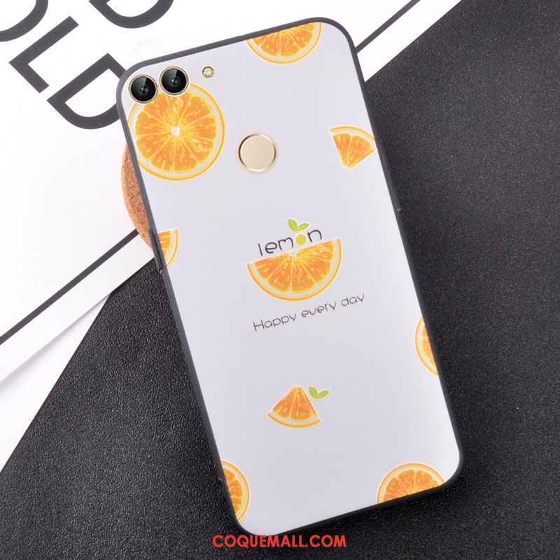 Étui Huawei P Smart Tendance Délavé En Daim Téléphone Portable, Coque Huawei P Smart Citron Jaune