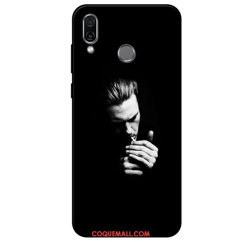 Étui Huawei P Smart+ Tendance Protection Noir, Coque Huawei P Smart+ Incassable Silicone