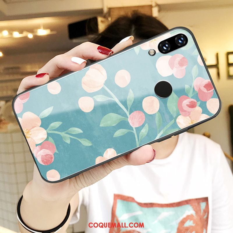 Étui Huawei P Smart+ Téléphone Portable Tout Compris Net Rouge, Coque Huawei P Smart+ Protection Fleurs