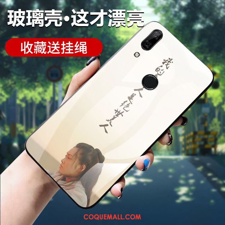 Étui Huawei P Smart Z Blanc Verre Protection, Coque Huawei P Smart Z Personnalité Créatif