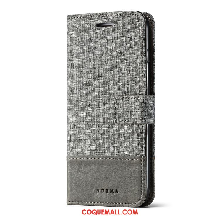 Étui Huawei P10 Lite Denim Gris Protection, Coque Huawei P10 Lite Carte Étui En Cuir Braun