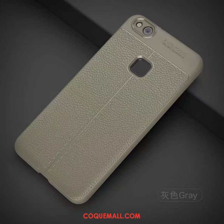 Étui Huawei P10 Lite Similicuir Gris Protection Contre Les Explosions, Coque Huawei P10 Lite Membrane Jeunesse