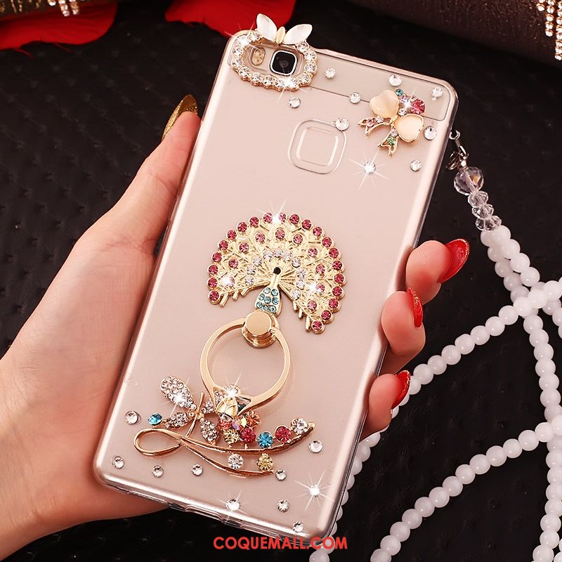 Étui Huawei P10 Lite Strass Paon Protection, Coque Huawei P10 Lite Rose Anneau