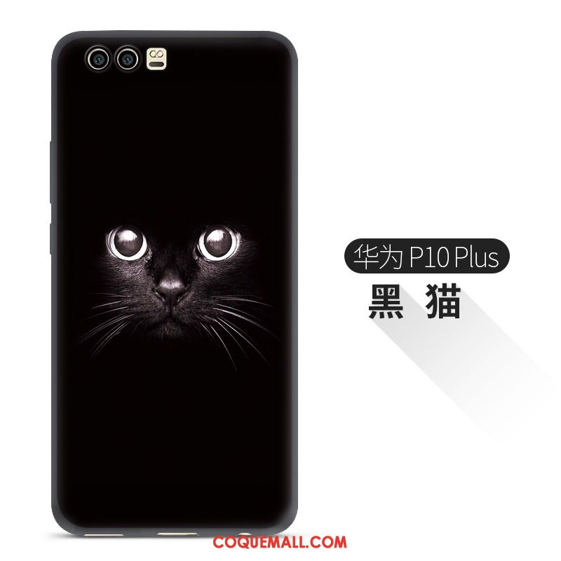 Étui Huawei P10 Plus Fluide Doux Personnalité Incassable, Coque Huawei P10 Plus Noir Téléphone Portable