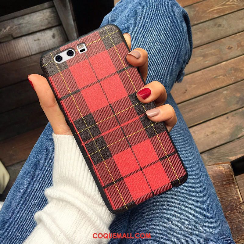 Étui Huawei P10 Plus Incassable Ornements Suspendus Téléphone Portable, Coque Huawei P10 Plus Délavé En Daim Rouge