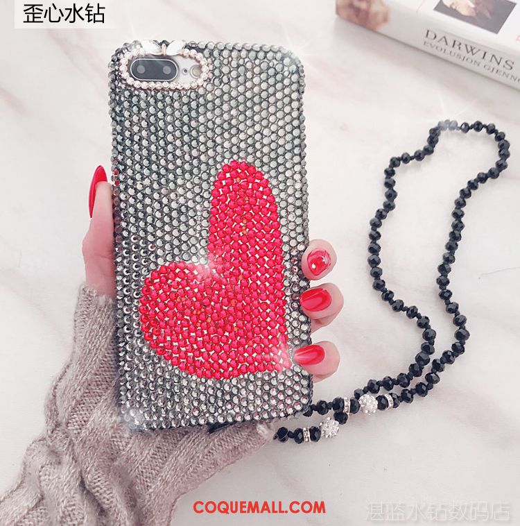 Étui Huawei P10 Plus Téléphone Portable Amour Ornements Suspendus, Coque Huawei P10 Plus Strass Rouge