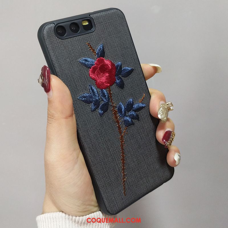 Étui Huawei P10 Plus Vintage Incassable Téléphone Portable, Coque Huawei P10 Plus Noir Luxe