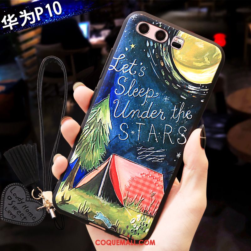 Étui Huawei P10 Téléphone Portable Incassable Tout Compris, Coque Huawei P10 Gaufrage Vert