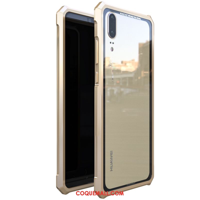 Étui Huawei P20 Incassable Marque De Tendance Transparent, Coque Huawei P20 Verre Tout Compris