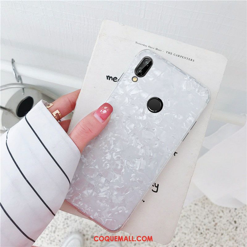 Étui Huawei P20 Lite Blanc Rose Jeunesse, Coque Huawei P20 Lite Protection Rose